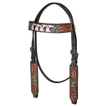 Bar H Equine American Leather Horse Saddle Tack One Ear Headstall Brown